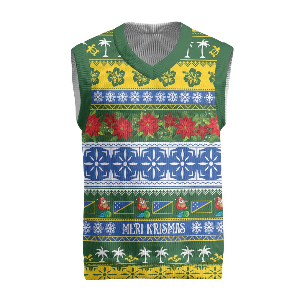 Solomon Islands Christmas Knitted V-Neck Vest The Solomons Melanesian Meri Krismas - Polynesian Pride
