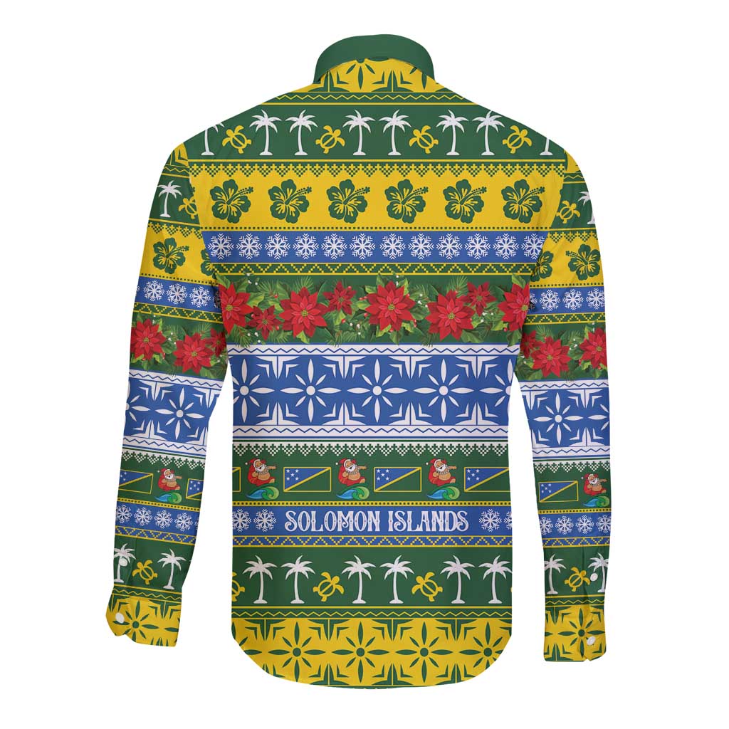 Solomon Islands Christmas Long Sleeve Button Shirt The Solomons Melanesian Meri Krismas - Polynesian Pride