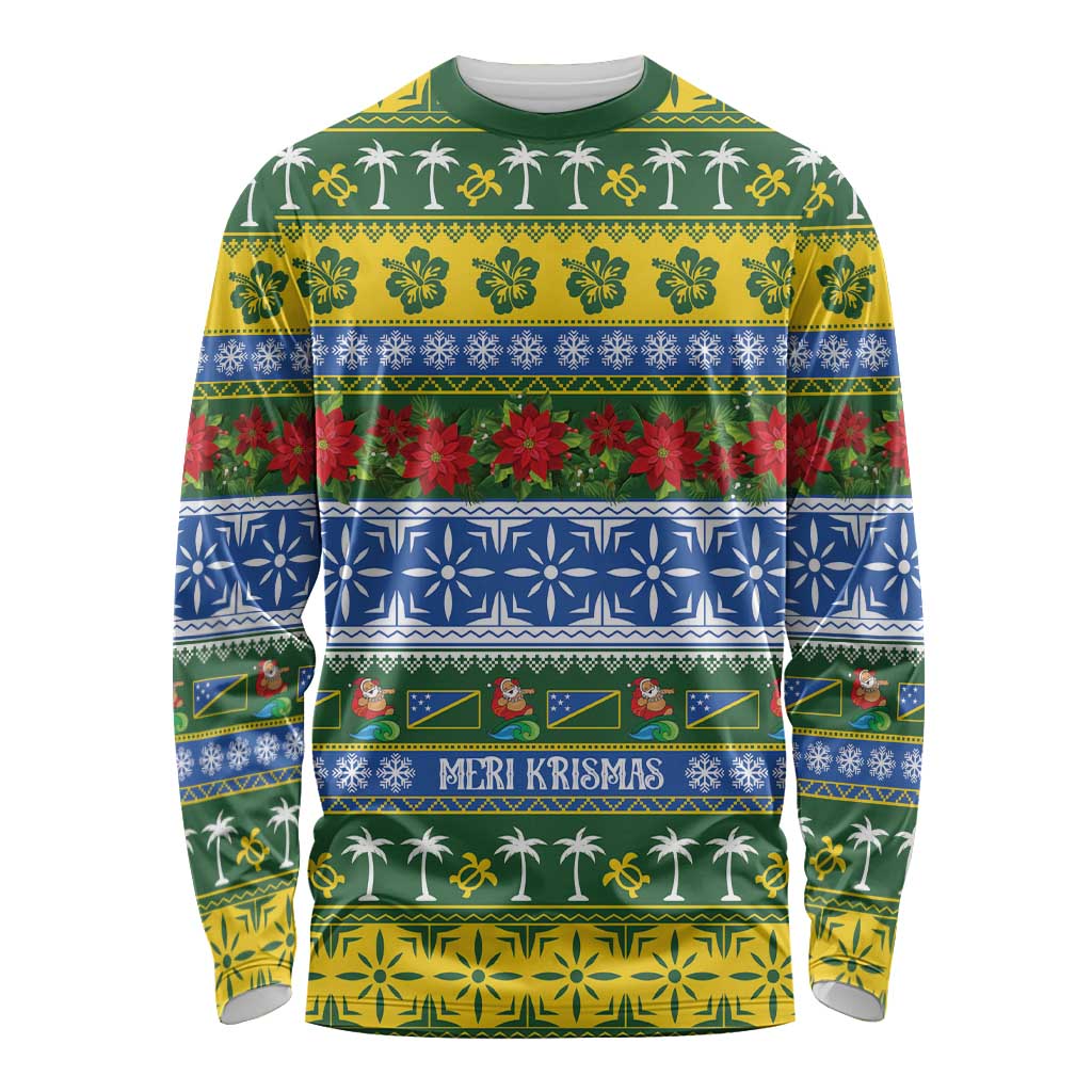 Solomon Islands Christmas Long Sleeve Shirt The Solomons Melanesian Meri Krismas - Polynesian Pride