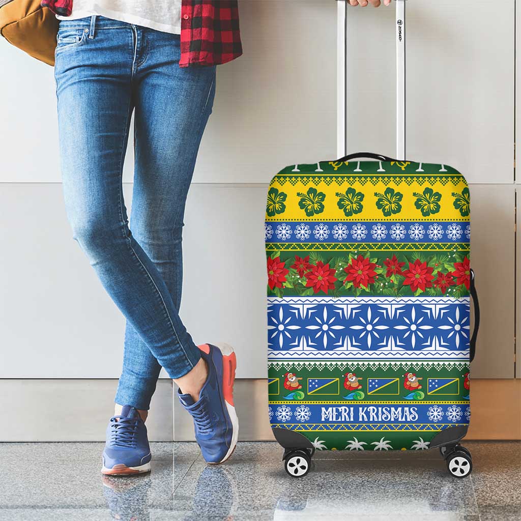 Solomon Islands Christmas Luggage Cover The Solomons Melanesian Meri Krismas - Polynesian Pride