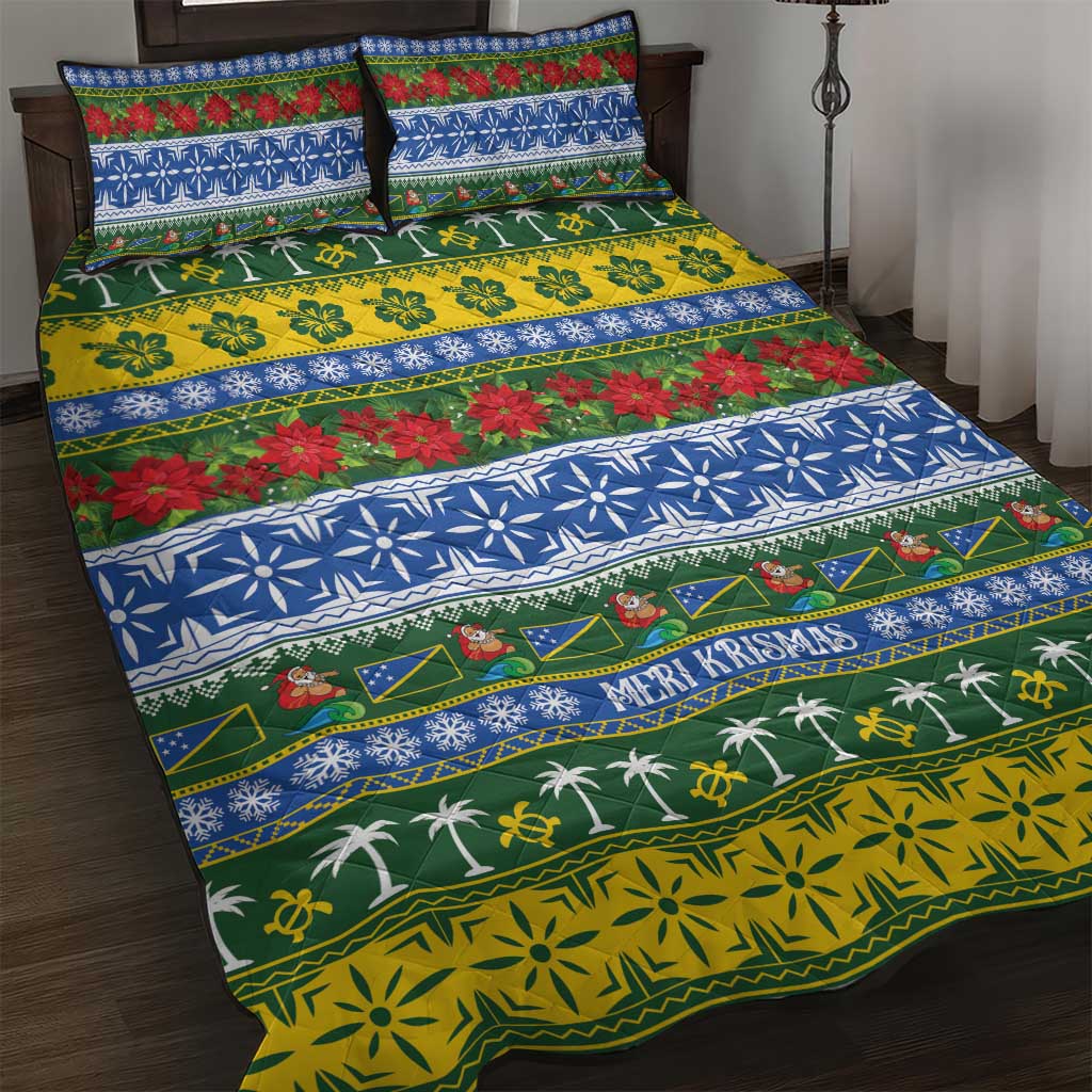 Solomon Islands Christmas Quilt Bed Set The Solomons Melanesian Meri Krismas - Polynesian Pride