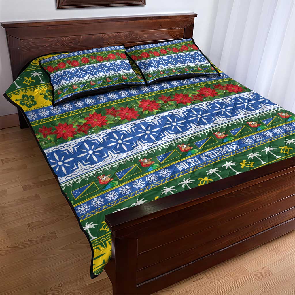 Solomon Islands Christmas Quilt Bed Set The Solomons Melanesian Meri Krismas - Polynesian Pride