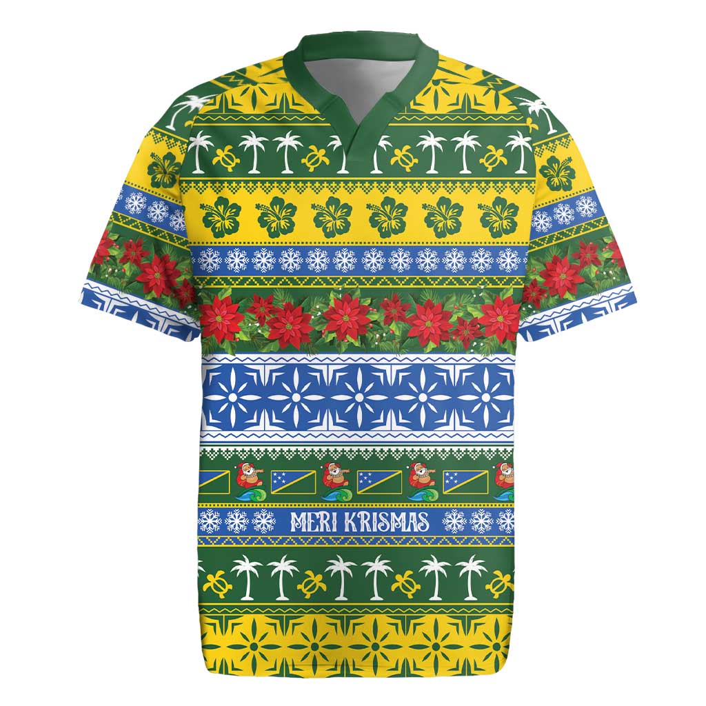 Solomon Islands Christmas Rugby Jersey The Solomons Melanesian Meri Krismas - Polynesian Pride