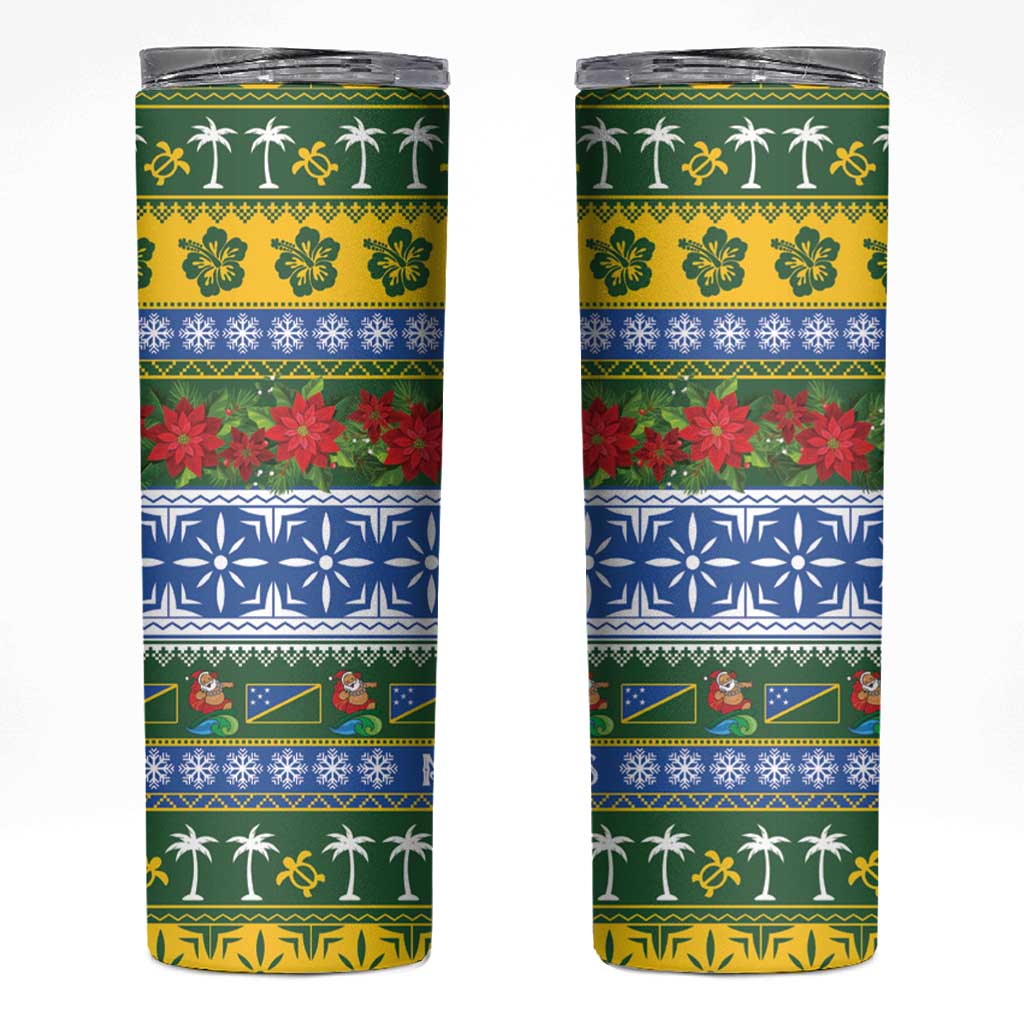 Solomon Islands Christmas Skinny Tumbler The Solomons Melanesian Meri Krismas - Polynesian Pride