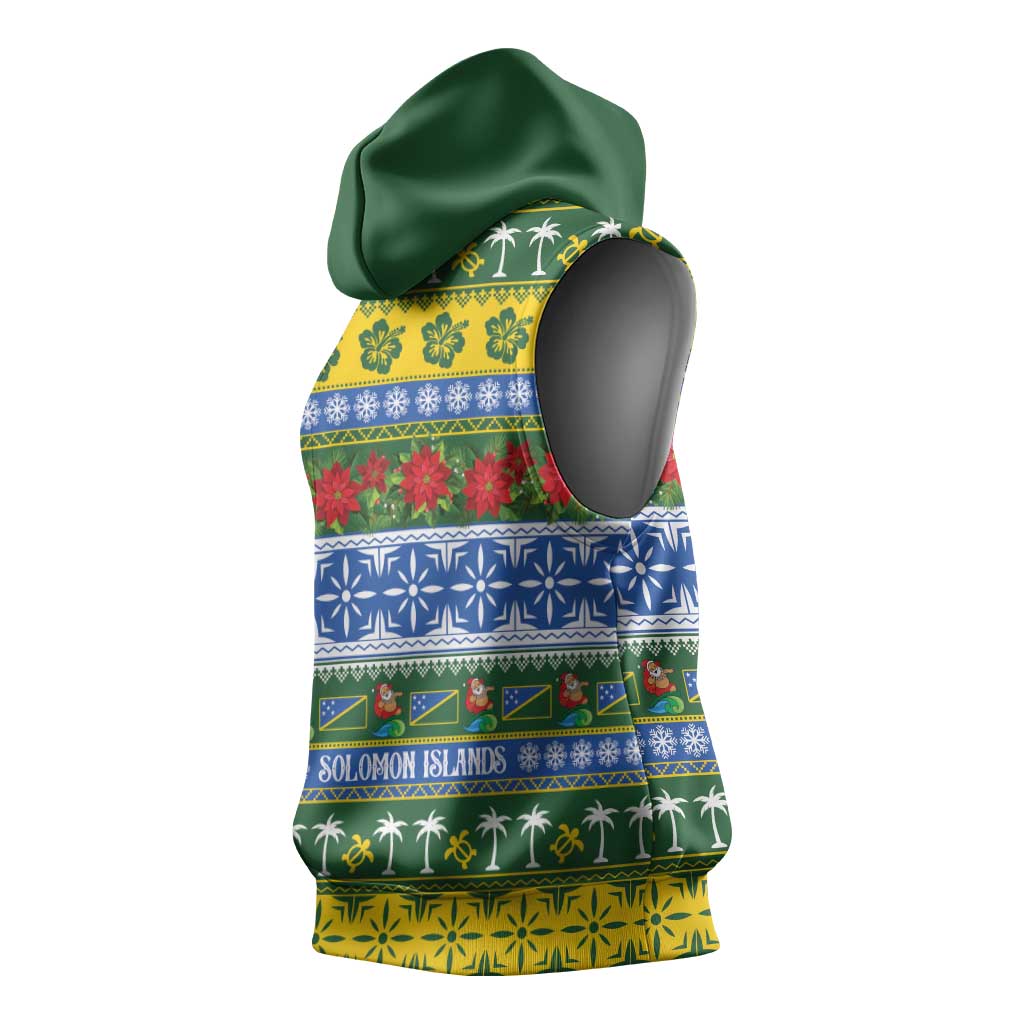 Solomon Islands Christmas Sleeveless Hoodie The Solomons Melanesian Meri Krismas - Polynesian Pride