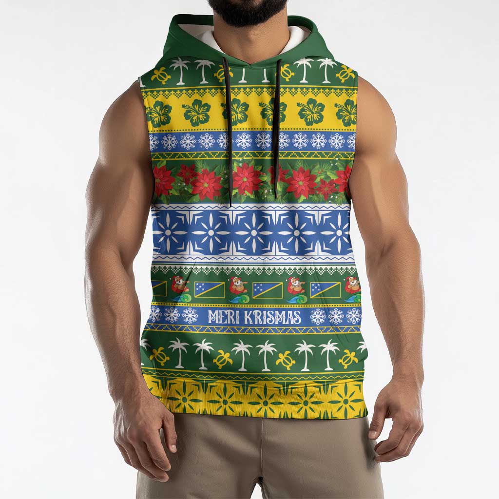 Solomon Islands Christmas Sleeveless Hoodie The Solomons Melanesian Meri Krismas - Polynesian Pride
