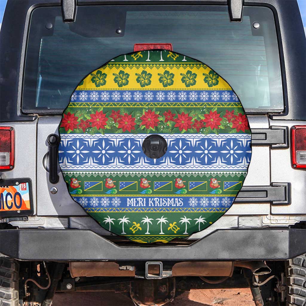 Solomon Islands Christmas Spare Tire Cover The Solomons Melanesian Meri Krismas - Polynesian Pride