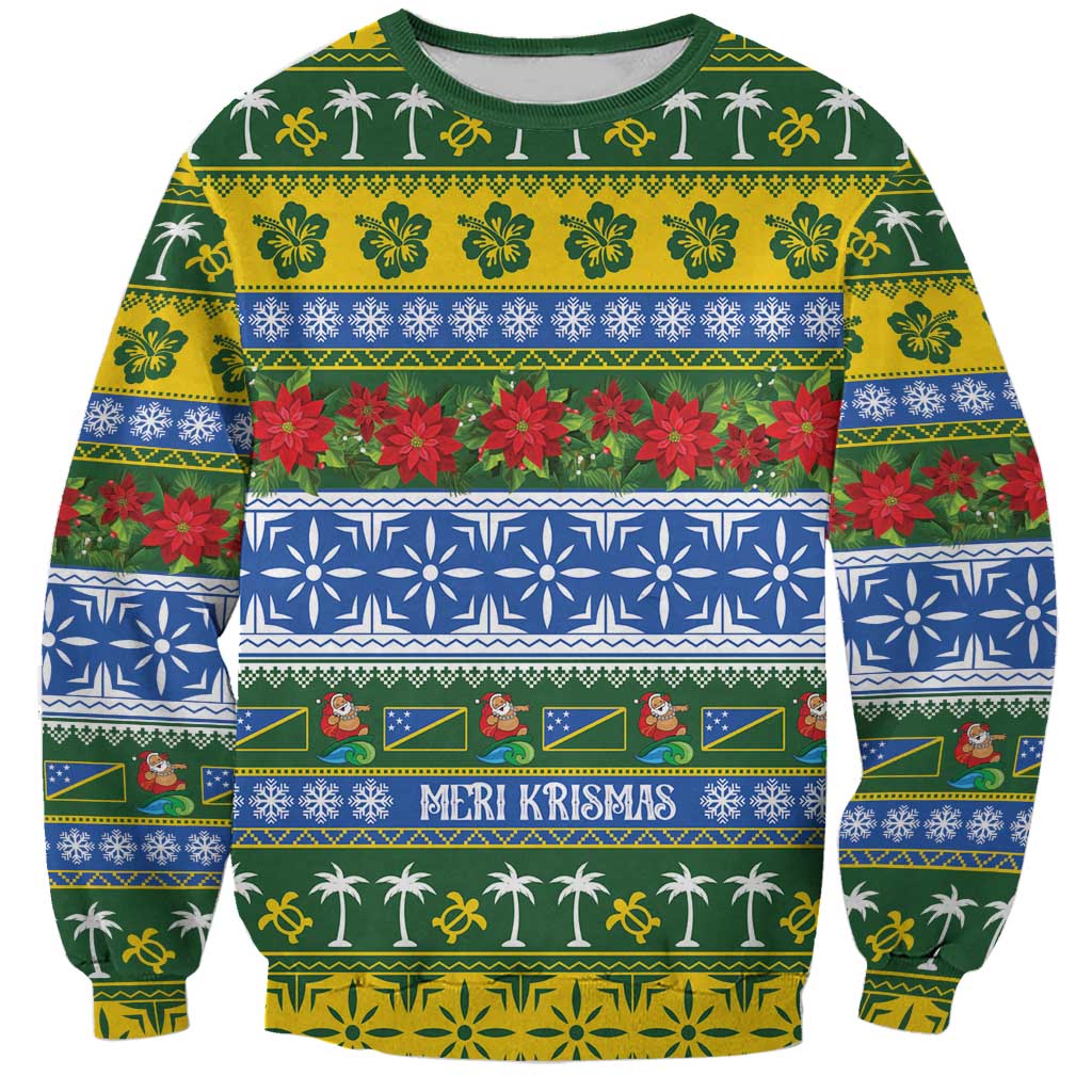 Solomon Islands Christmas Sweatshirt The Solomons Melanesian Meri Krismas - Polynesian Pride
