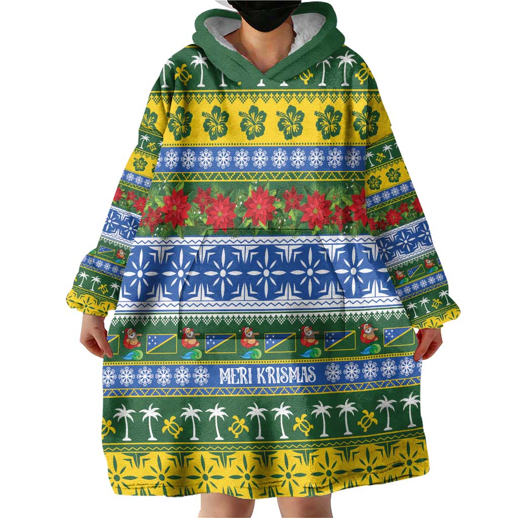 Solomon Islands Christmas Wearable Blanket Hoodie The Solomons Melanesian Meri Krismas - Polynesian Pride
