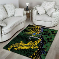 Solomon Islands Area Rug 677 Proud Crocodile Melanesian Pattern - Polynesian Pride