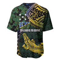 Solomon Islands Baseball Jersey 677 Proud Crocodile Melanesian Pattern - Polynesian Pride