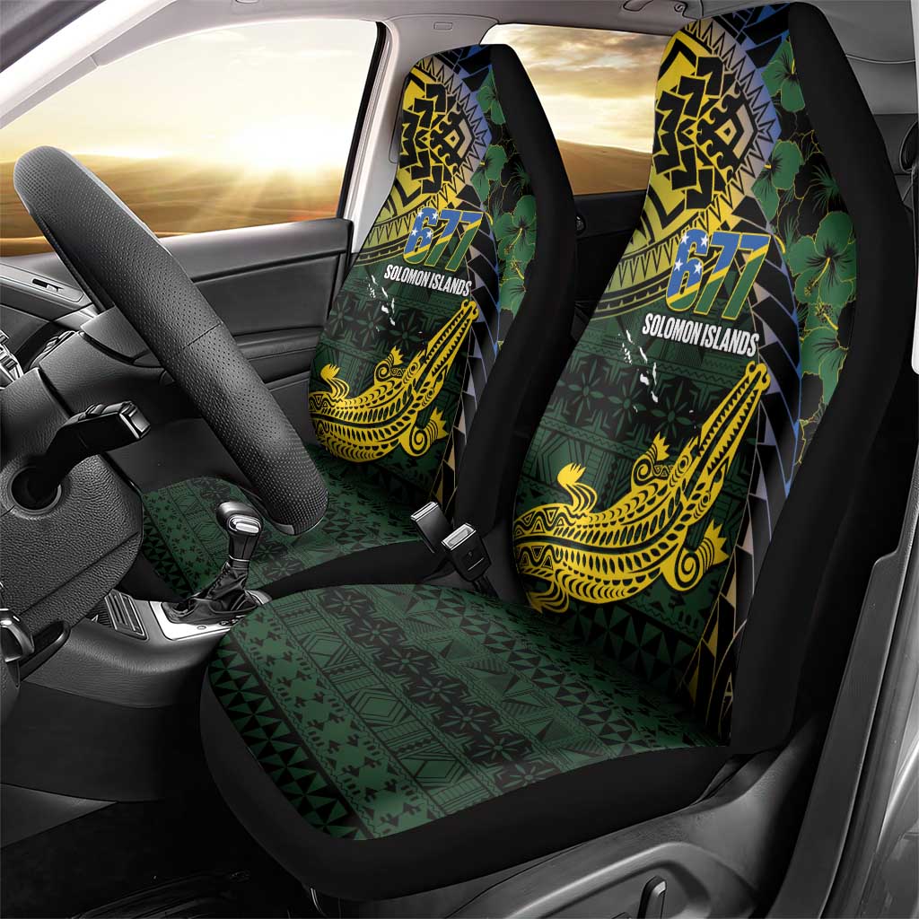 Solomon Islands Car Seat Cover 677 Proud Crocodile Melanesian Pattern - Polynesian Pride