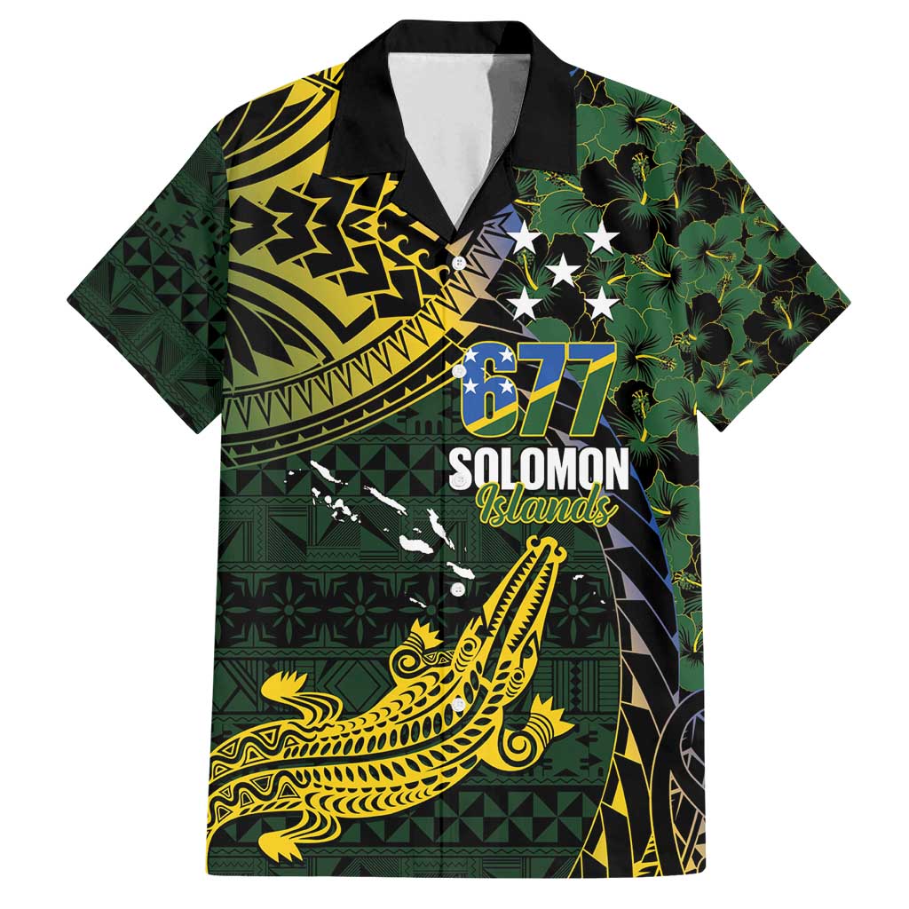 Solomon Islands Family Matching Off Shoulder Maxi Dress and Hawaiian Shirt 677 Proud Crocodile Melanesian Pattern - Polynesian Pride