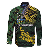 Solomon Islands Family Matching Off Shoulder Maxi Dress and Hawaiian Shirt 677 Proud Crocodile Melanesian Pattern - Polynesian Pride