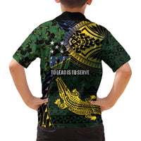 Solomon Islands Family Matching Puletasi and Hawaiian Shirt 677 Proud Crocodile Melanesian Pattern - Polynesian Pride