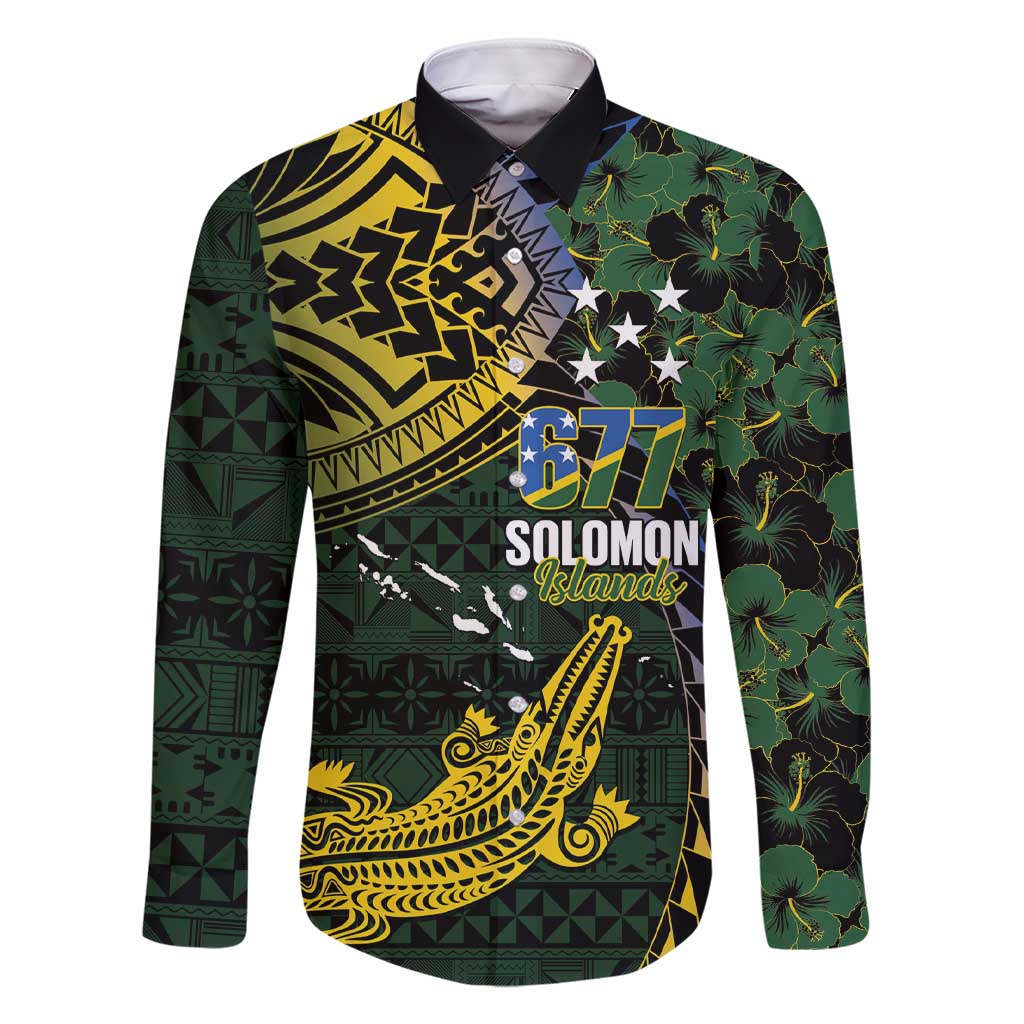 Solomon Islands Family Matching Short Sleeve Bodycon Dress and Hawaiian Shirt 677 Proud Crocodile Melanesian Pattern - Polynesian Pride