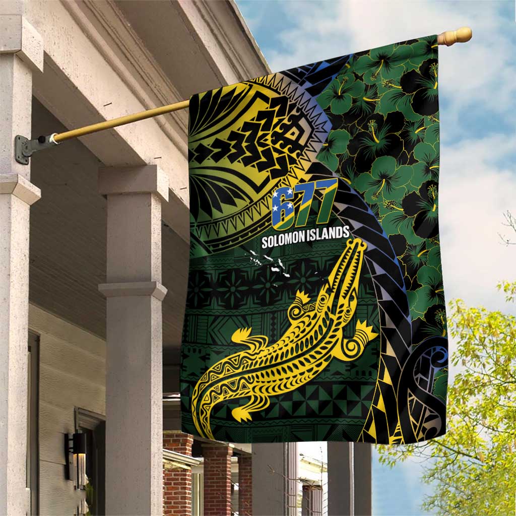 Solomon Islands Garden Flag 677 Proud Crocodile Melanesian Pattern - Polynesian Pride