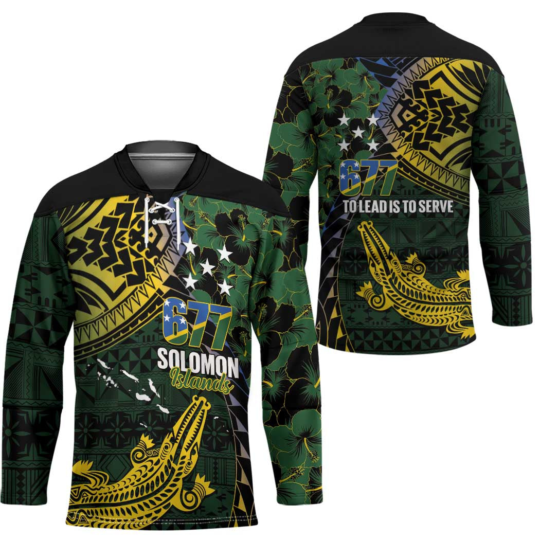 Solomon Islands Hockey Jersey 677 Proud Crocodile Melanesian Pattern - Polynesian Pride