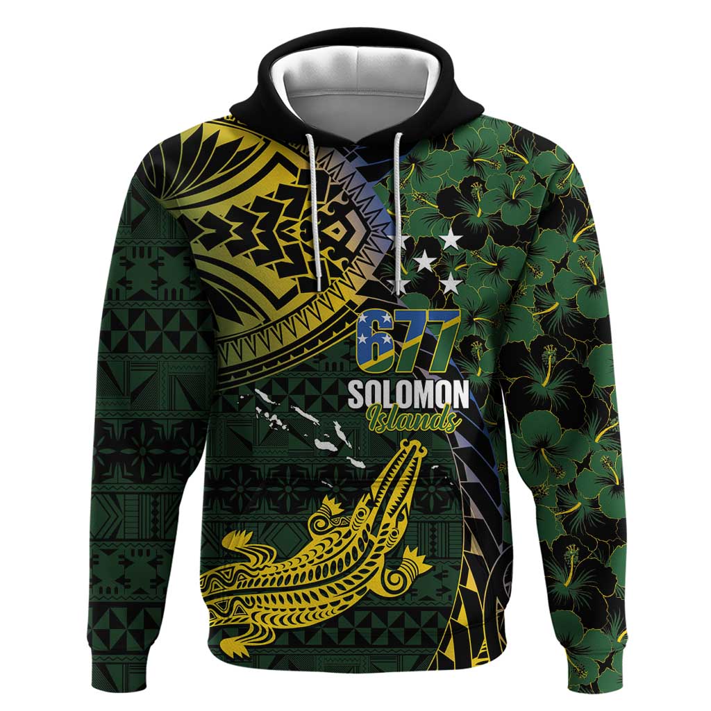 Solomon Islands Hoodie 677 Proud Crocodile Melanesian Pattern - Polynesian Pride