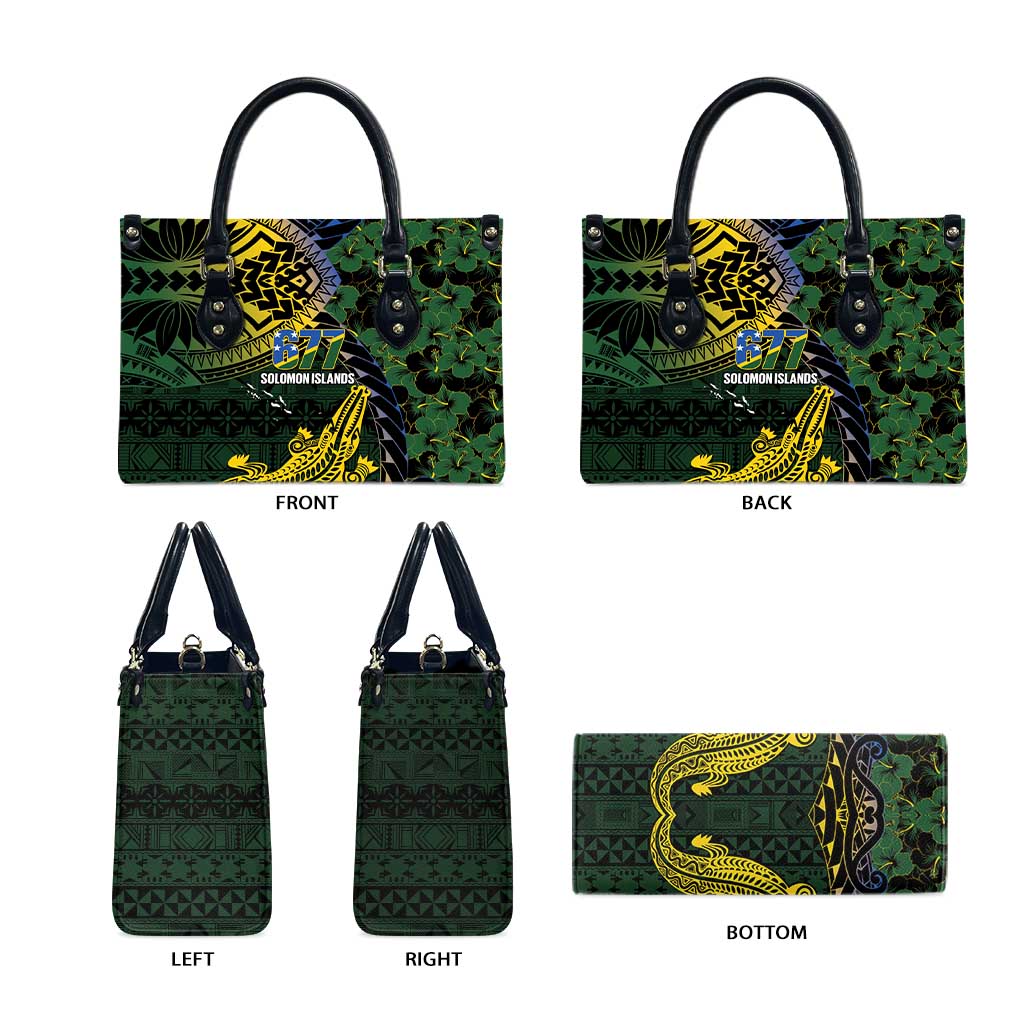 Solomon Islands Leather Bag 677 Proud Crocodile Melanesian Pattern - Polynesian Pride