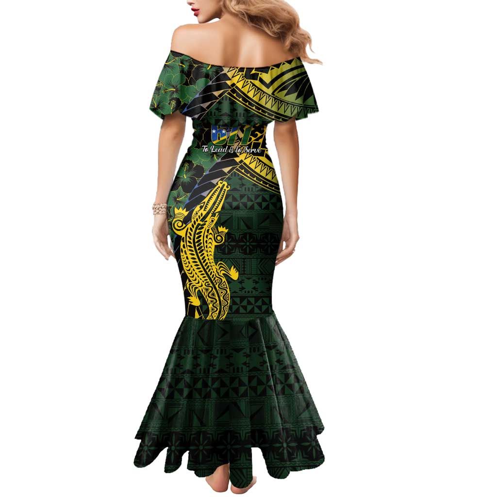 Solomon Islands Mermaid Dress 677 Proud Crocodile Melanesian Pattern - Polynesian Pride
