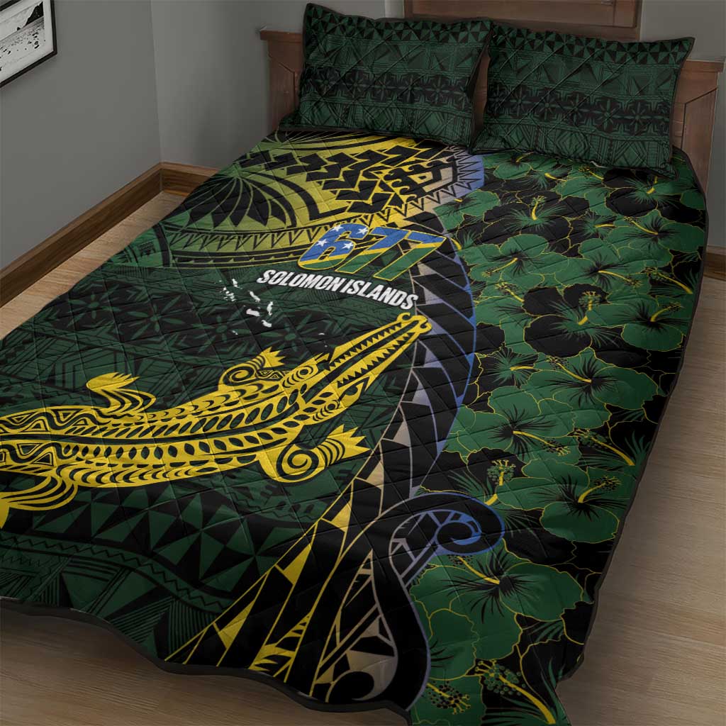 Solomon Islands Quilt Bed Set 677 Proud Crocodile Melanesian Pattern - Polynesian Pride