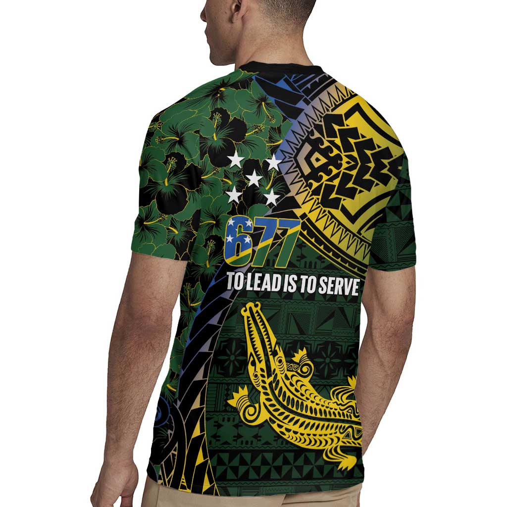 Solomon Islands Rugby Jersey 677 Proud Crocodile Melanesian Pattern - Polynesian Pride