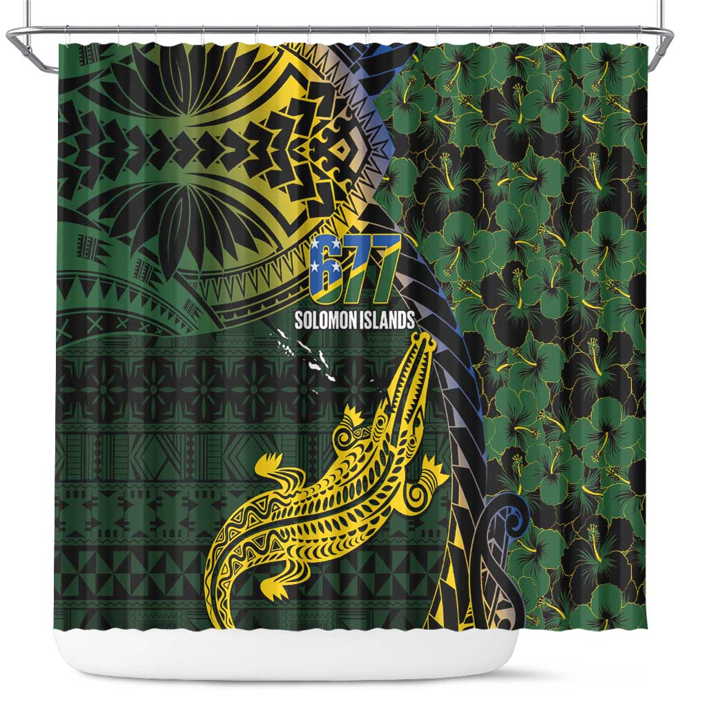 Solomon Islands Shower Curtain 677 Proud Crocodile Melanesian Pattern - Polynesian Pride