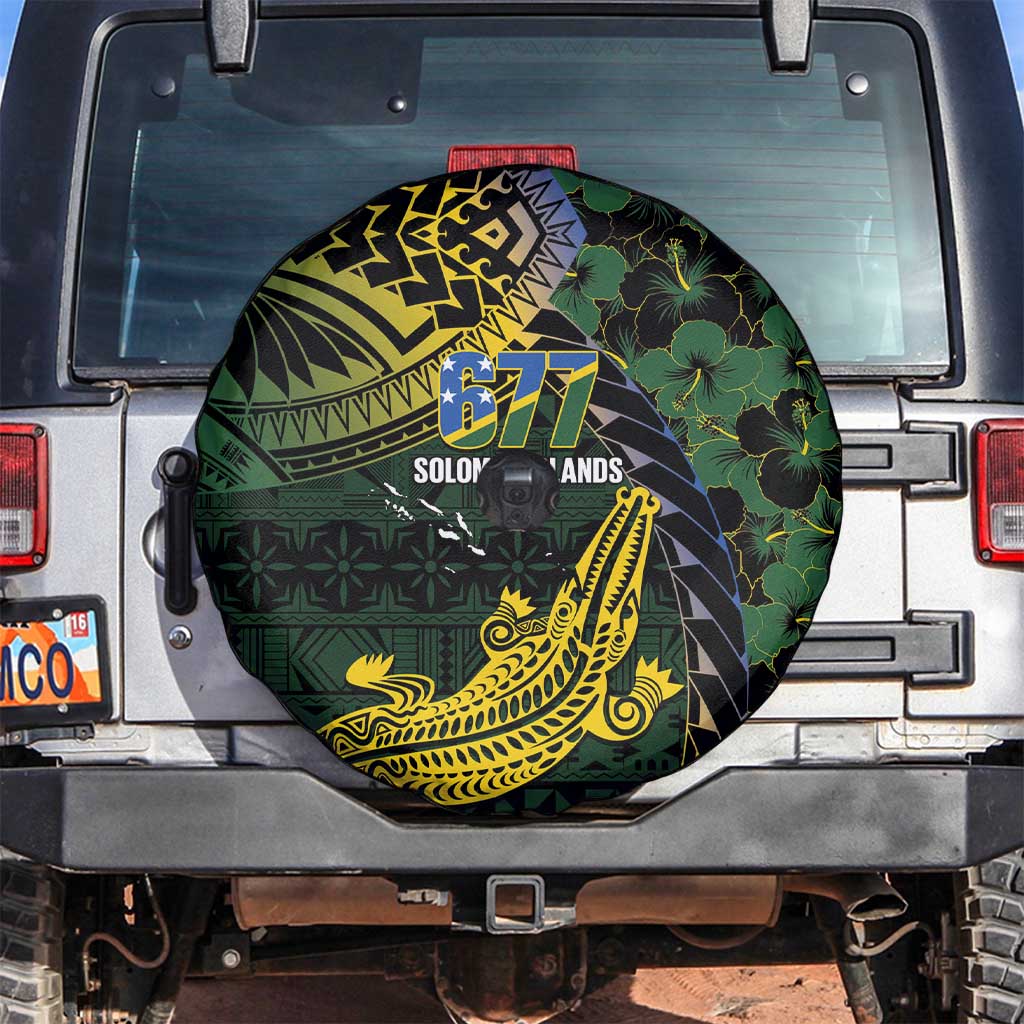 Solomon Islands Spare Tire Cover 677 Proud Crocodile Melanesian Pattern - Polynesian Pride