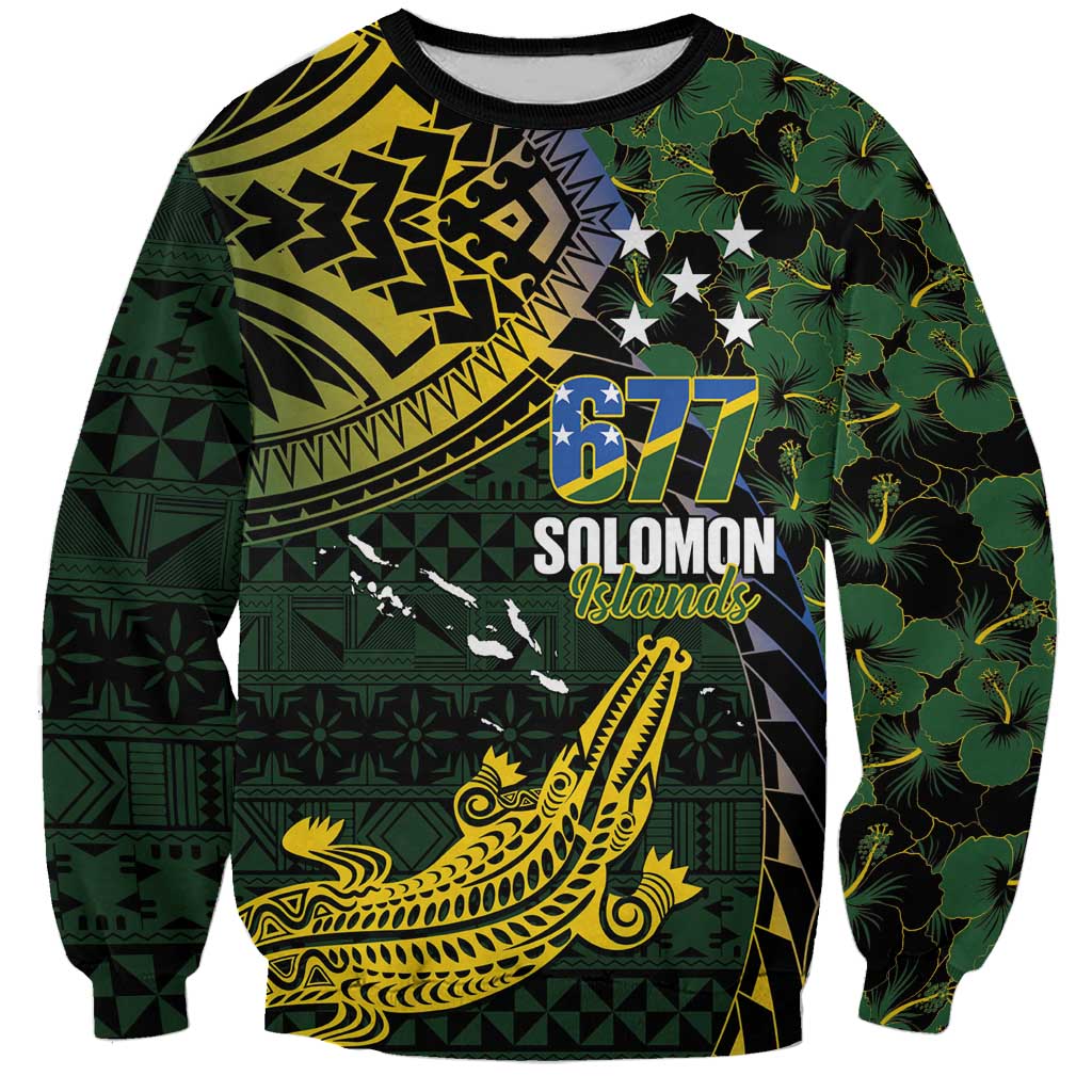 Solomon Islands Sweatshirt 677 Proud Crocodile Melanesian Pattern - Polynesian Pride