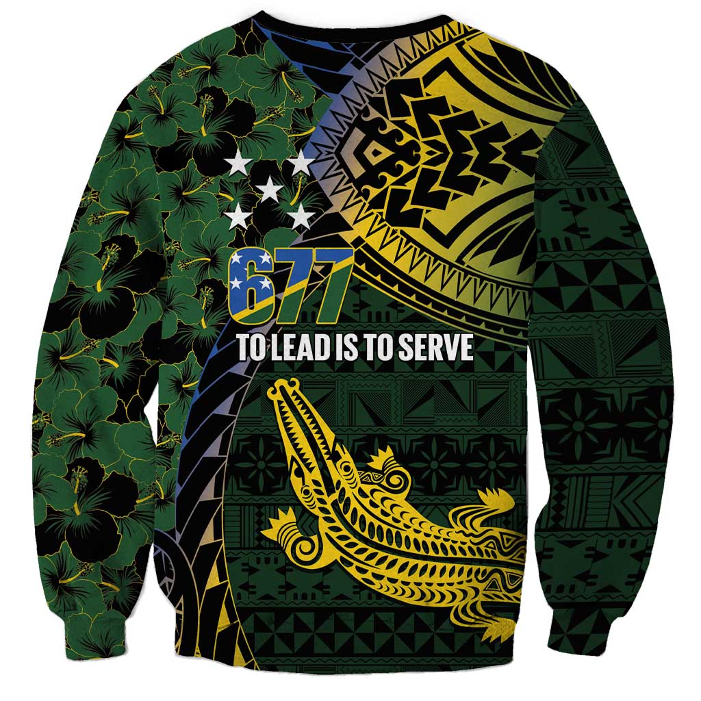 Solomon Islands Sweatshirt 677 Proud Crocodile Melanesian Pattern - Polynesian Pride