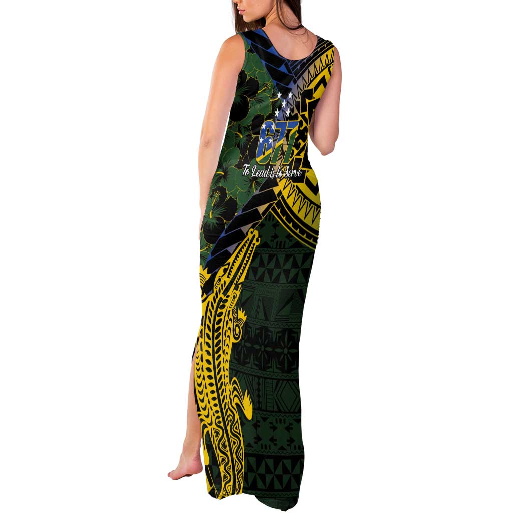 Solomon Islands Tank Maxi Dress 677 Proud Crocodile Melanesian Pattern - Polynesian Pride