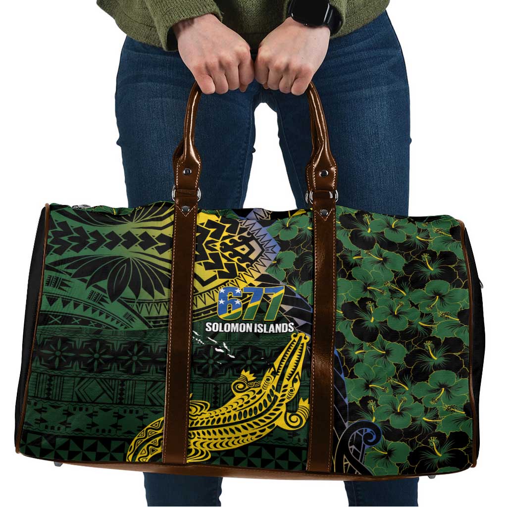 Solomon Islands Travel Bag 677 Proud Crocodile Melanesian Pattern - Polynesian Pride