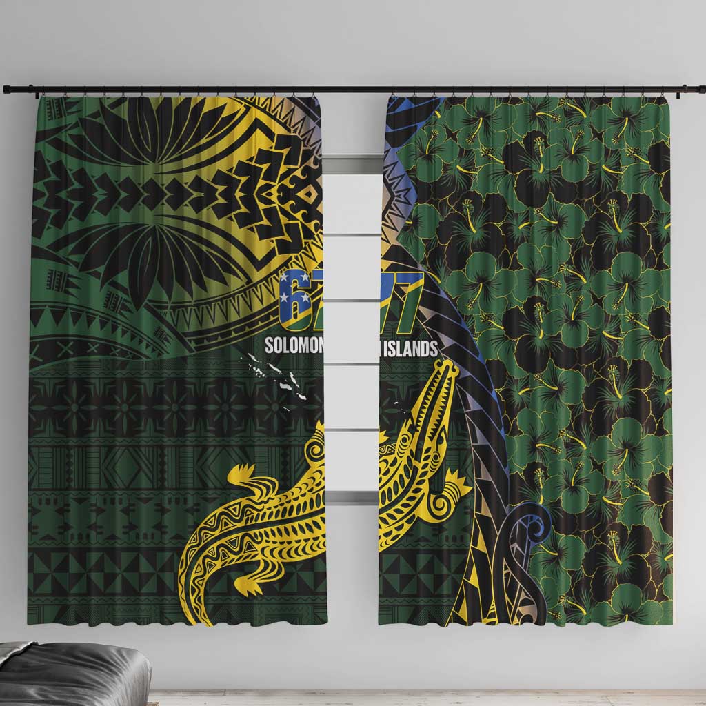 Solomon Islands Window Curtain 677 Proud Crocodile Melanesian Pattern - Polynesian Pride