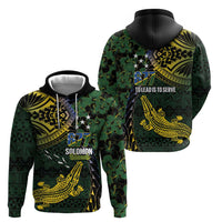 Solomon Islands Zip Hoodie 677 Proud Crocodile Melanesian Pattern - Polynesian Pride
