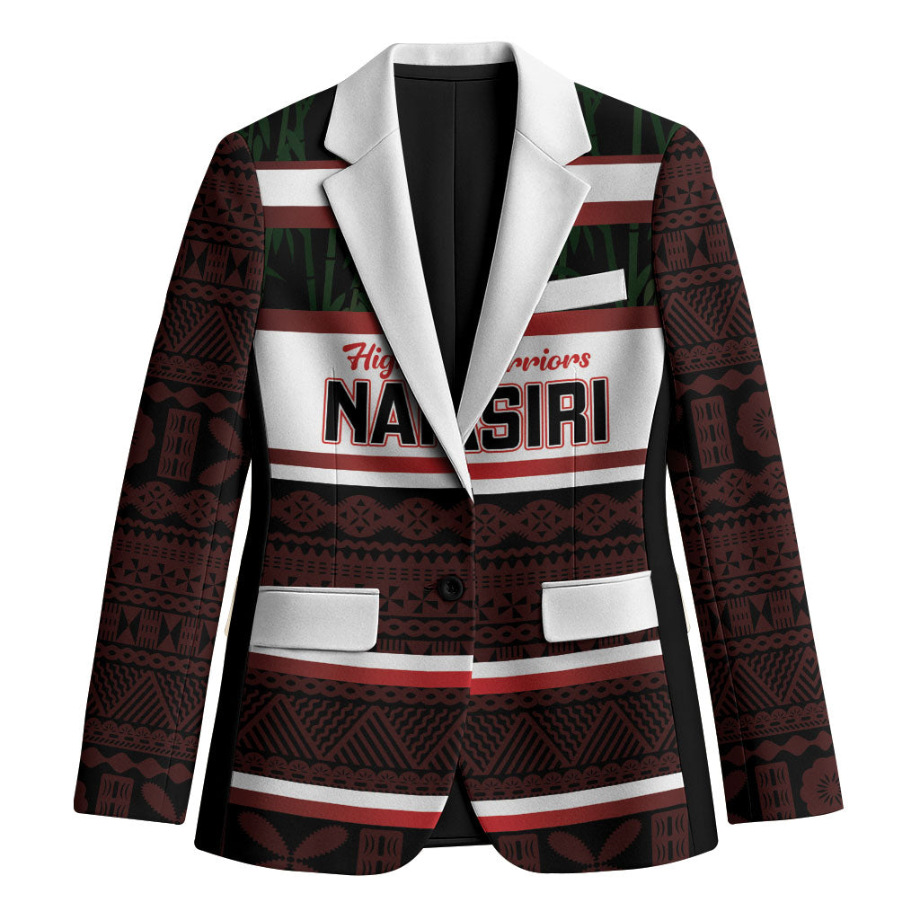 Naitasiri Fiji 2026 Rugby Custom Blazer Highland Warriors Fijian Tapa Pattern LT14 Unisex Black - Polynesian Pride