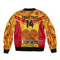 Custom Papua New Guinea Rugby Sleeve Zip Bomber Jacket 2023 Go Kumuls Pacific Dynamic Style LT14 - Polynesian Pride