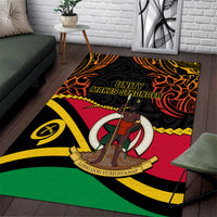 Vanuatu Unity Day Area Rug 29 November Coat Of Arms With Flag Style LT14 Black - Polynesian Pride