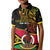 Personalised Vanuatu Unity Day Kid Polo Shirt 29 November Coat Of Arms With Flag Style LT14 Kid Black - Polynesian Pride