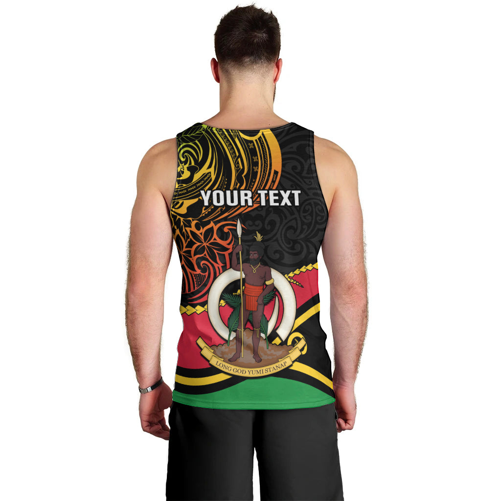 Personalised Vanuatu Unity Day Men Tank Top 29 November Coat Of Arms With Flag Style LT14 - Polynesian Pride