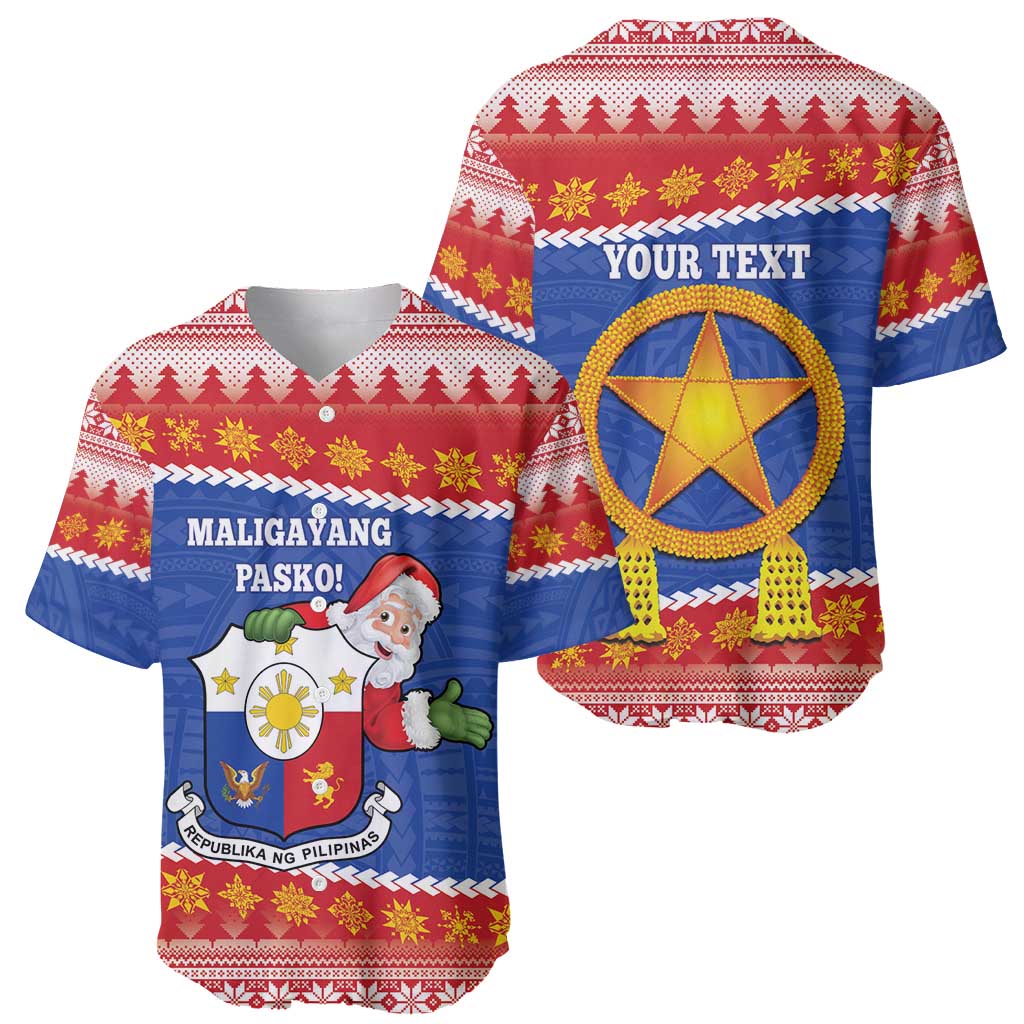 Personalized The Philippines Christmas Baseball Jersey Pilipinas Parol - Maligayang Pasko!
