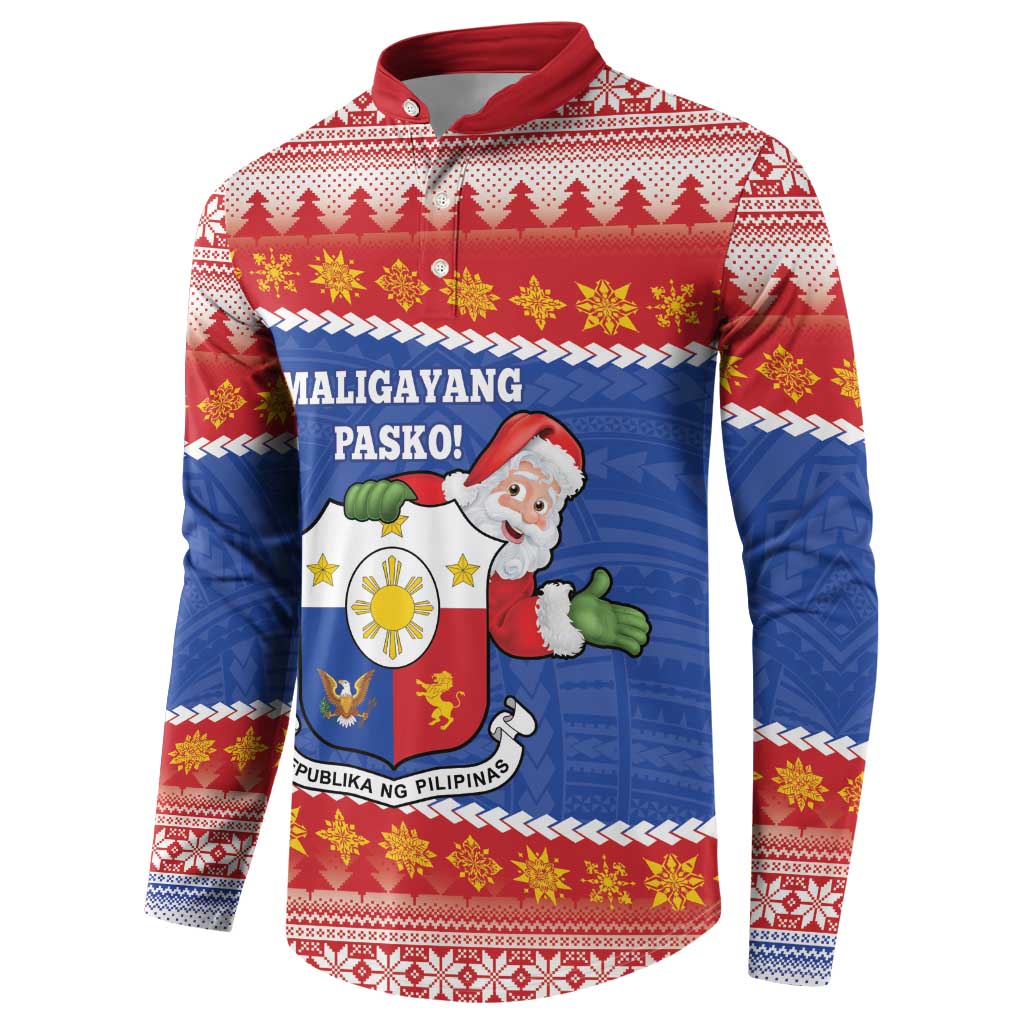 Personalized The Philippines Christmas Button Sweatshirt Pilipinas Parol - Maligayang Pasko!