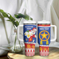 Personalized The Philippines Christmas Tumbler With Handle Pilipinas Parol - Maligayang Pasko!