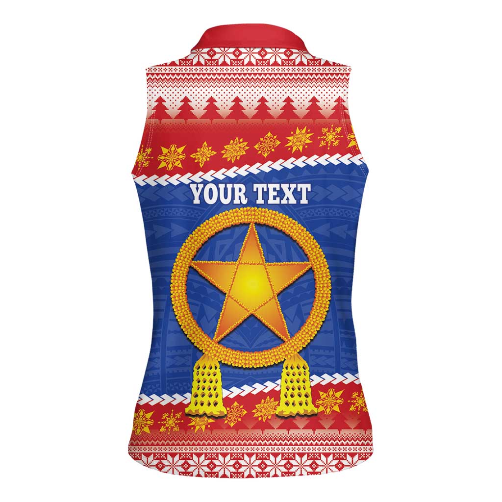 Personalized The Philippines Christmas Women Sleeveless Polo Shirt Pilipinas Parol - Maligayang Pasko!
