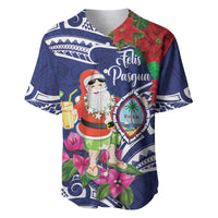 Guam Christmas Baseball Jersey Poinsettia With Bougainvillea - Felis Pasgua!