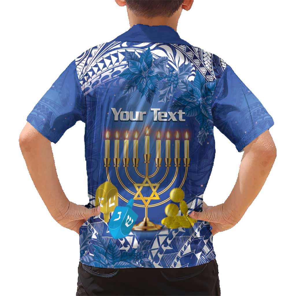 Personalised Hanukkah Jewish Festival Kid Hawaiian Shirt It's Lit - Polynesian Pattern LT14 - Polynesian Pride