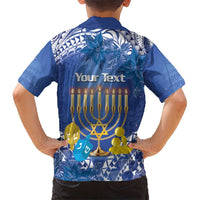 Personalised Hanukkah Jewish Festival Kid Hawaiian Shirt It's Lit - Polynesian Pattern LT14 - Polynesian Pride