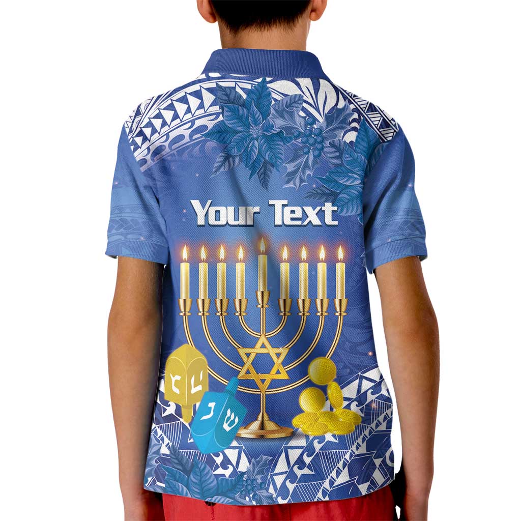 Personalised Hanukkah Jewish Festival Kid Polo Shirt It's Lit - Polynesian Pattern LT14 - Polynesian Pride