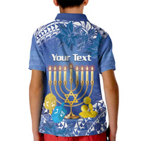 Personalised Hanukkah Jewish Festival Kid Polo Shirt It's Lit - Polynesian Pattern LT14 - Polynesian Pride