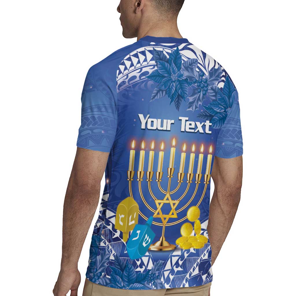 Personalised Hanukkah Jewish Festival Rugby Jersey It's Lit - Polynesian Pattern